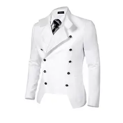 Новый мужской деловой костюм куртка белый черный и темно-красный-стойка двубортные мужские бальный наряд куртка и офисный пакет куртка