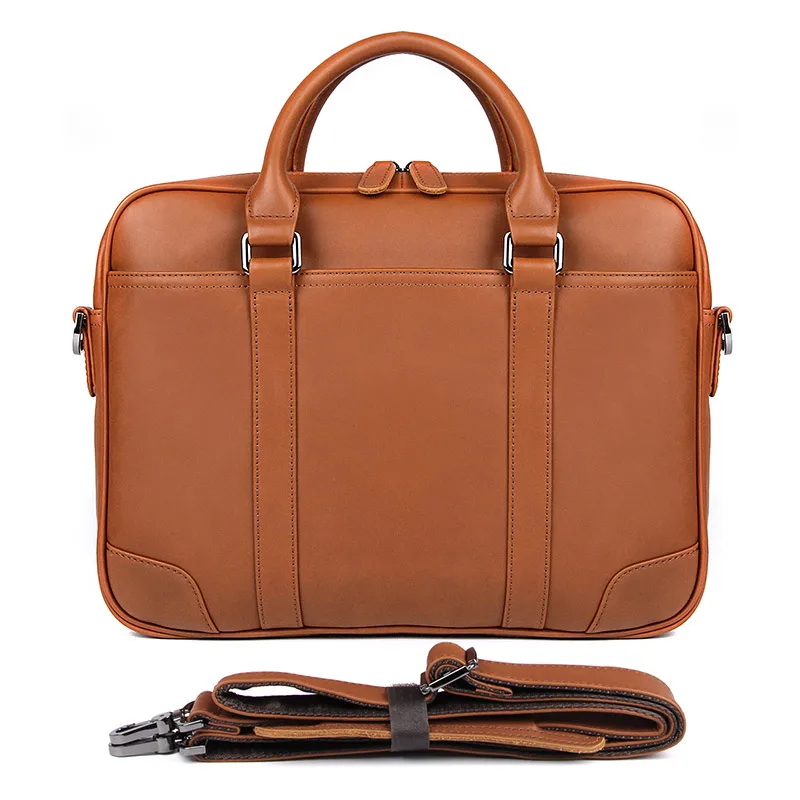 

J.M.D Genuine Leather handbag bag Men Travel for Laptop Briefcase Hand Sling handles Tote Shoulder Bag 7349B-1