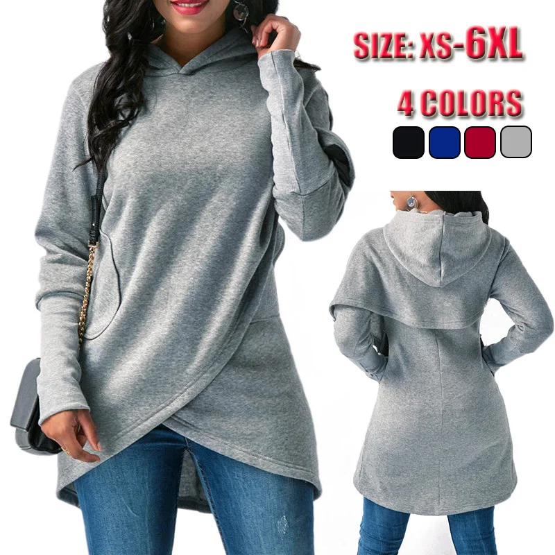 Women Hoodies Sweatshirt Kpop Solid Long Sleeve Cloak Hoody Ladies Womens Sweatshirt sudadera mujer