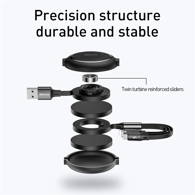  Baseus 3 in 1 Versenkbare USB Kabel Für iPhone Xs Max Xr X 3in1 Schnelle Lade Ladegerät Micro USB T