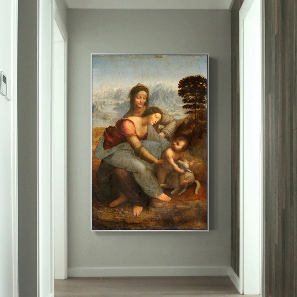 Девственница и ребенок с Святой Анной знаменитые художественные картины на холсте репродукции Leonardo da Vinci настенные художественные принты Декор