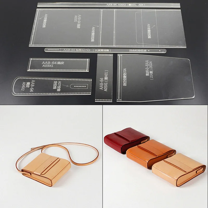 

Acrylic Stencil 1 Set Shoulder Bag Leather Handbag Template Leathercraft Sewing Pattern DIY Hobby