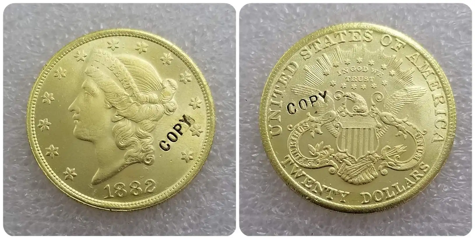 США 1878-1893$20 символ свободы, двойной Орел копия монет - Цвет: 1882