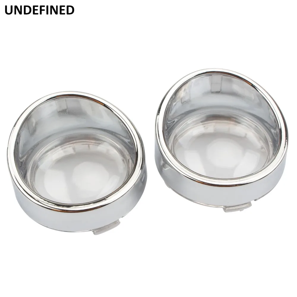 

2 Pcs Bullet Chrome Amber Motorcycle Turn Signal Light Cover Visor Lenses Bezel For Harley Dyna Sportster 1200 883 UNDEFINED