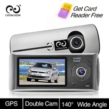 ChonChow Dual Dash Camera Car DVR X3000 R300 GPS Car DVRs Car Camera DVR Video Recorder Dash Cam Dashboard Portable Recorder