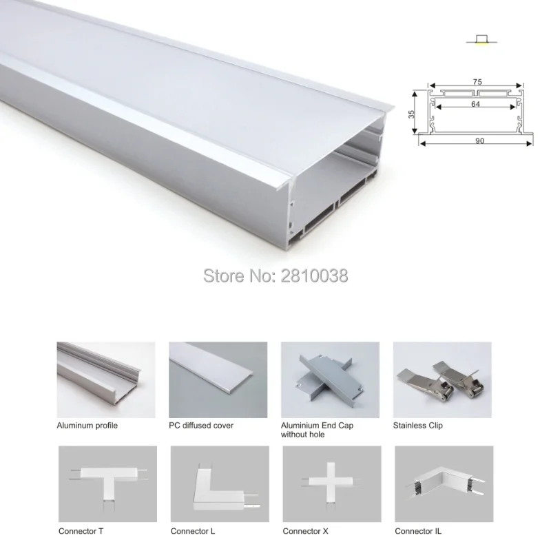 ^*Best Offers 50 X 1M Sets/Lot anodized silver led aluminium profile and aluminum led channel with flange for ceiling or wall lamps ^*Best Offers 50 X 1M Sets/Lot anodized silver led aluminium profile and aluminum led channel with flange for ceiling or wall lamps
