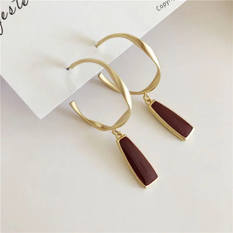

Vintage Gold Drop Earrings for Women Brincos Geometric Drop Earrings Wedding Jewelry Gift Wholesale