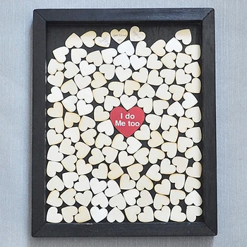 

Creative Heart Shape Guestbook Wood Slices Mini Message Board Wedding Decor