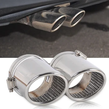 

DWCX 2x STAINLESS STEEL EXHAUST TAIL REAR MUFFLER TIP PIPE TAILPIPE For Audi Q5 A4 B8 Sedan 2.0T VW Tiguan 2009 2010 2011 2012