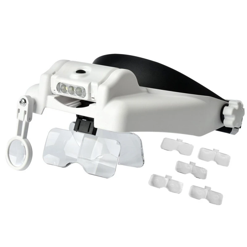 Ceny 1.5X do 13.0X oświetlone głowy okulary powiększające Visor zestaw słuchawkowy z lekkim szkło powiększające na opasce lupa głośnomówiący do bliskiej pracy