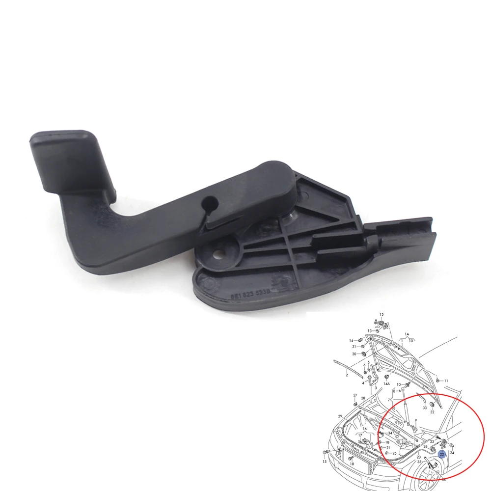 

1 шт. Подходит для AUDI A4 8E B6 B7 S4 / RS4 01-08 расширитель защелки капота 8E1823533B01C