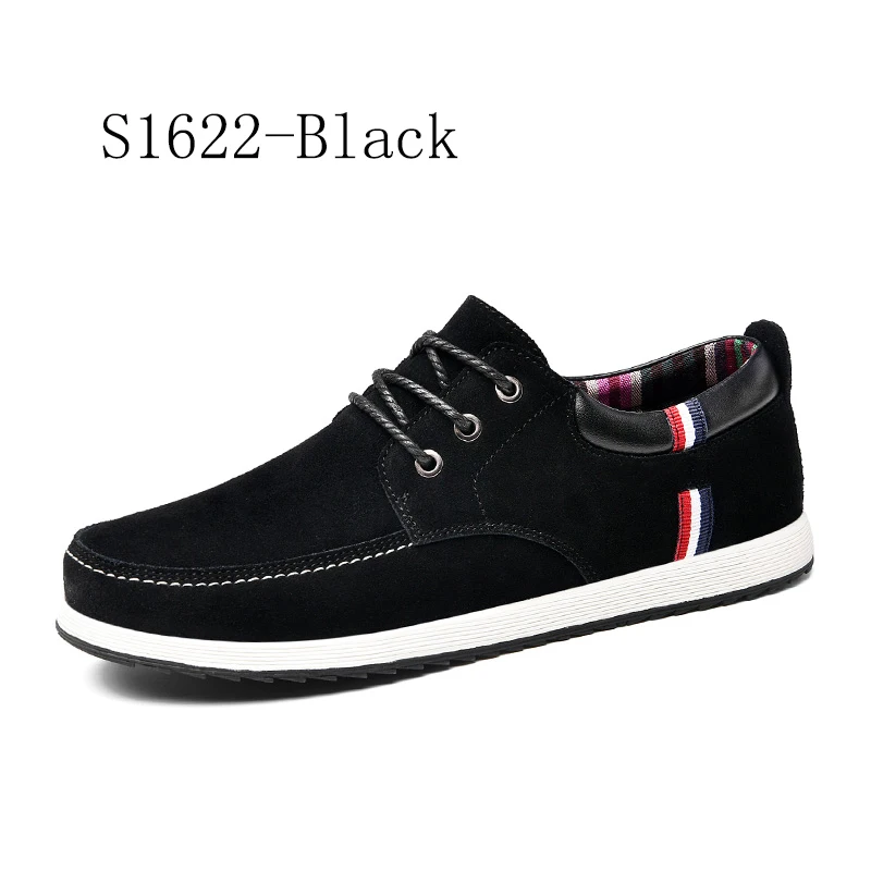 SUROM/белая классическая кожаная Вулканизированная обувь; Мужская обувь для отдыха; Роскошная Брендовая обувь для скейтбординга; удобная мужская обувь - Цвет: S1622-Black