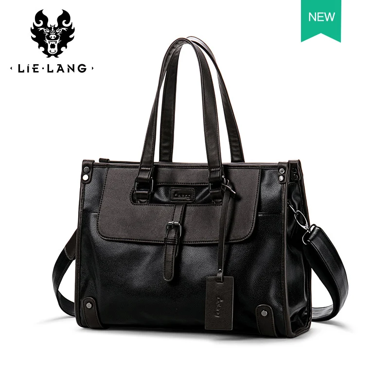 

Briefcase Men bag Leather Black Business bag handbag men leather Casual Travel Cross Section Leather Laptop Bag Male