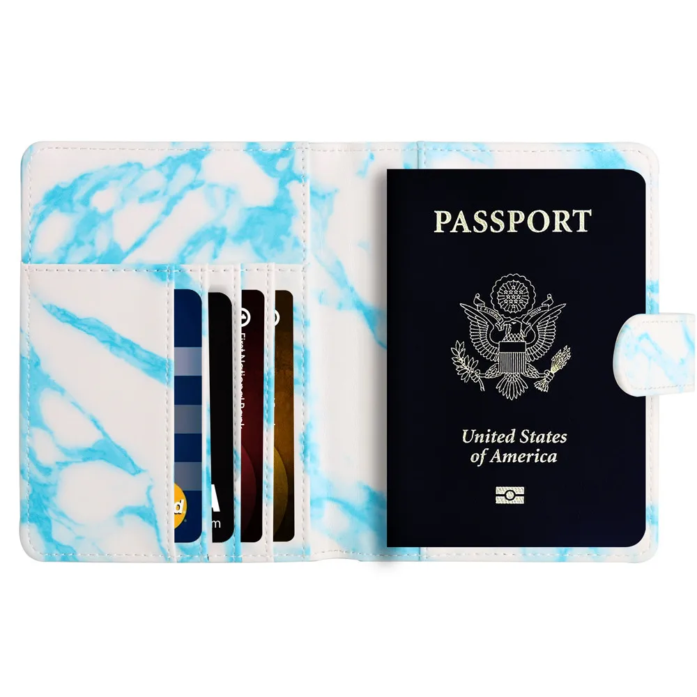 Модный чехол для паспорта, мраморный кожаный чехол для паспорта, кошелек, чехол, RFID Блокировка, дорожный кошелек, держатель для карт