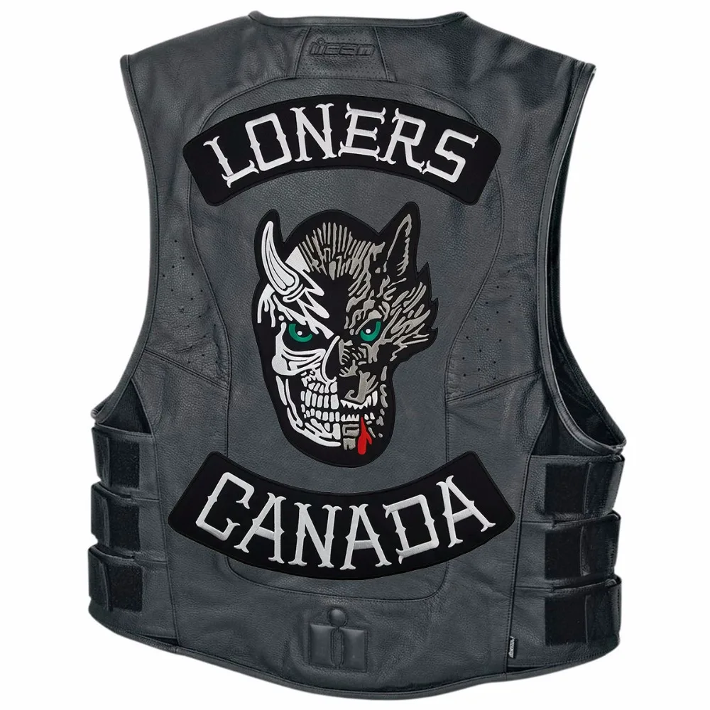 G0623 Full SET LONERS NOMADS MC 1% Embroidered Biker Patch Motorcyle Biker Vest Jacket Large Back Patch 7 pcs Set Free shipping (5)