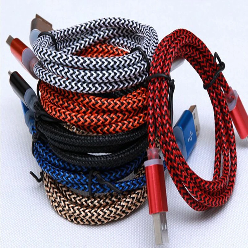 500pcs/lot 1M/3FT Braided hemp rope Usb Sync Date Cable cord for iphone 6 6s 7 plus for iphone 5