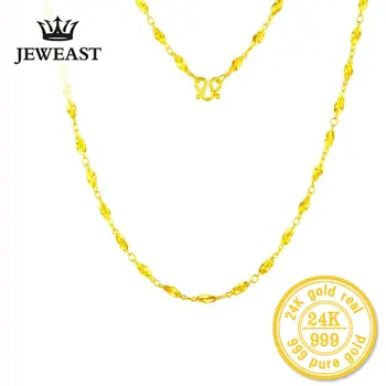 شراءXXX ZZZ JEWEAST 24k الذهب الخالص القلائد سلسلة طويلة الزفاف غرامة مجوهرات للنساء رائعة رومانسية سيدة هدية الراقي الساخن بيع