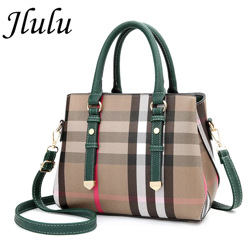 

Jlulu Fashion Luxury Designer Women Leather Handbags Plaid Messenger Shoulder Bag for Woman 2019 Ladies Hand Bags Sac A Main
