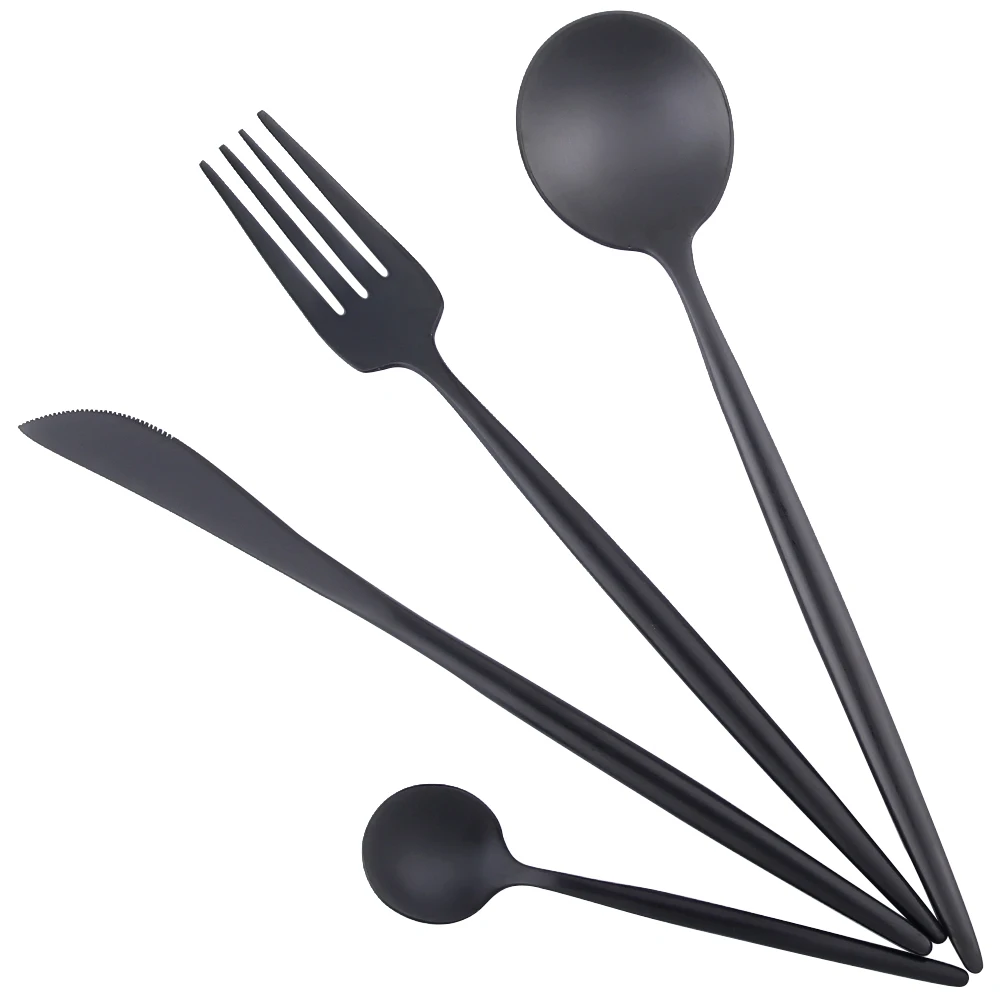 High Quality Black Silverwarebuy Cheap Black Silverware Lots From - Pcslot Stainless Steel Silverware Black Flatware Set Black Cutlery Setsdinner Knife And Fork high quality black silverwarebuy cheap black silverware lots from - pcslot stainless steel silverware black flatware set black cutlery setsdinner knife and fork