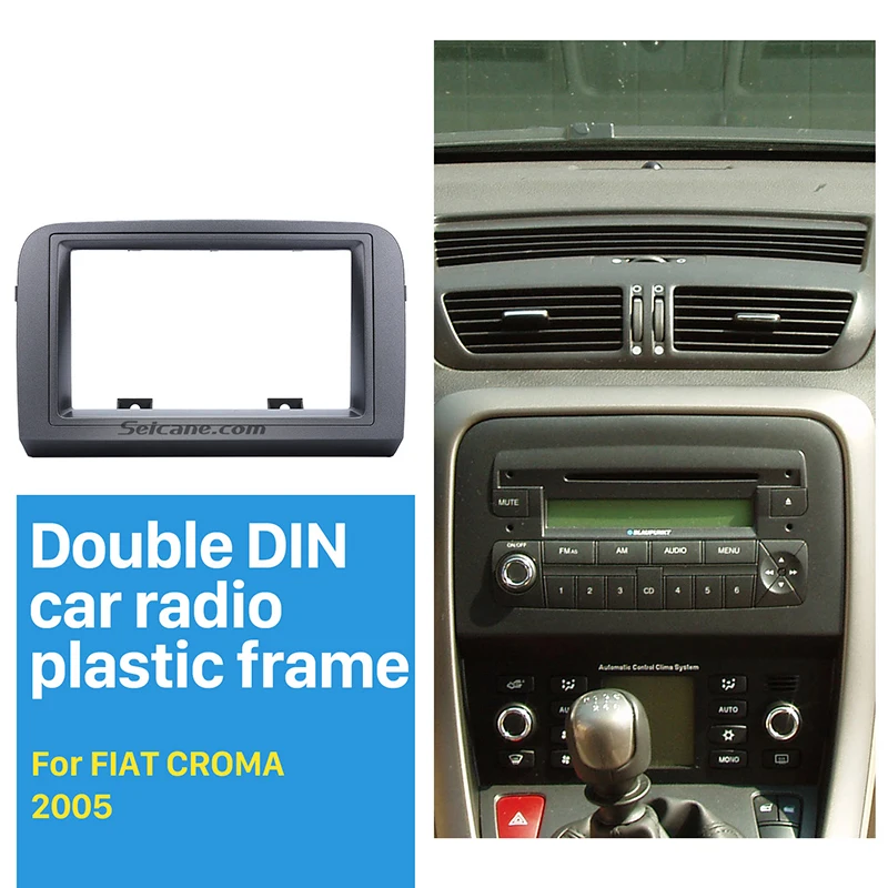 Seicane Double Din Car Radio Fascia for 2005 FIAT CROMA Stereo Dash CD 2Din Radio Frame Panel Trim Installation Kit Grey Color Seicane Double Din Car Radio Fascia for 2005 FIAT CROMA Stereo Dash CD 2Din Radio Frame Panel Trim Installation Kit Grey Color