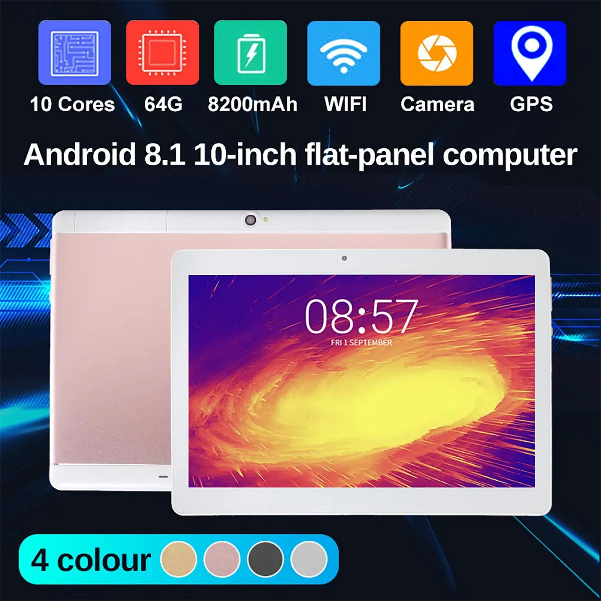 

10.1 Inch MTK6797 Octa Core 64GB Android 8.0 Dual 3G Phablet Tablet PC