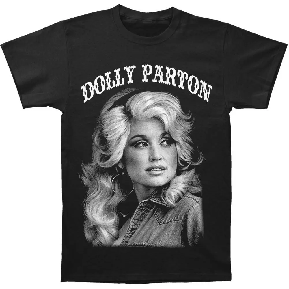 

Dolly Parton Men'S Bw Portrait Arc Logo T Shirt Black