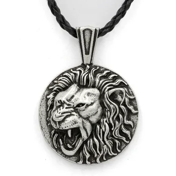 

Viking Lion Head Massive Pendant Lion Jewelry Leo Necklace Animal Totem Necklace for Brave