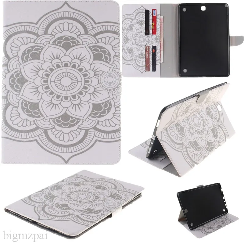 Fashion 2 Sides Painted Leather Case For Samsung Galaxy Tab A 9.7 T550 T551 T555 Tablet Cover 9.7 Inch Stand Wallet Flip Case  (7)