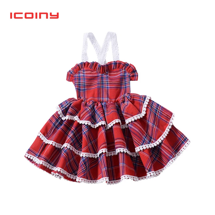 

Baby Girl Dress Summer Plaid Cupcake Dress The England Lace Brace Girl Princess Dress Children Birthday Dress 1 2 3 4 5T
