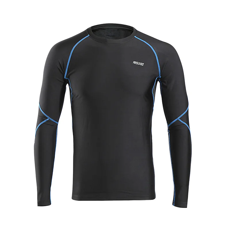 Winter Sport Shirt Long Sleeve Men Warm Up Fleece Running T shirt