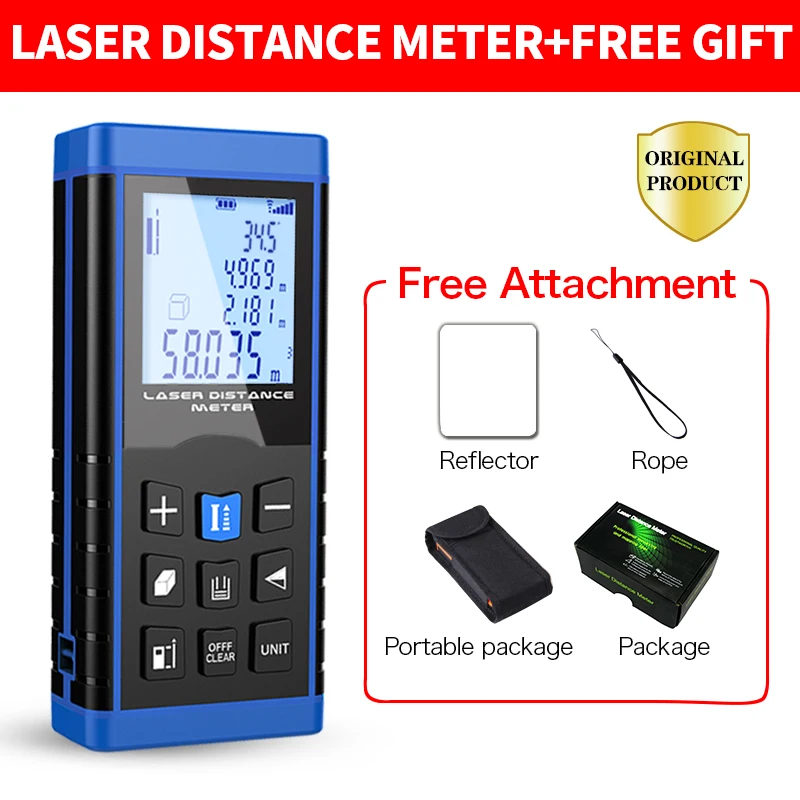 

Digital Laser distance meter Laser Rangefinder Laser Range finder measure Distance/Area/Volume Level Tool 40m 50m 60m 80m 100m