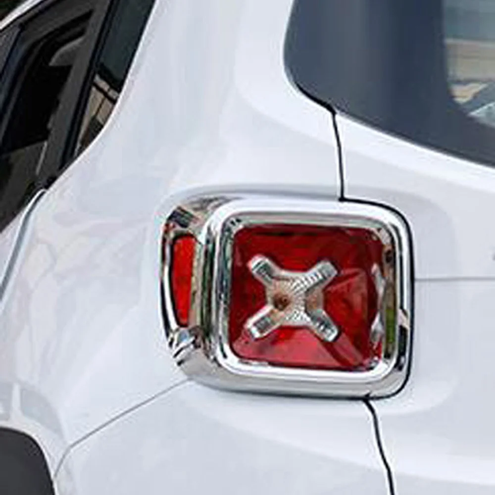 For Jeep Renegade 2014 2015 2016 2017 ABS Chromium Styling Taillight Guard Rear Lamp Trims Auto Parts Model Exterior Shell 2pcs For Jeep Renegade 2014 2015 2016 2017 ABS Chromium Styling Taillight Guard Rear Lamp Trims Auto Parts Model Exterior Shell 2pcs