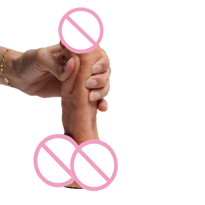 HOWOSEX 20 см Большой двухслойный пенис реалистичный жидкий силиконовый