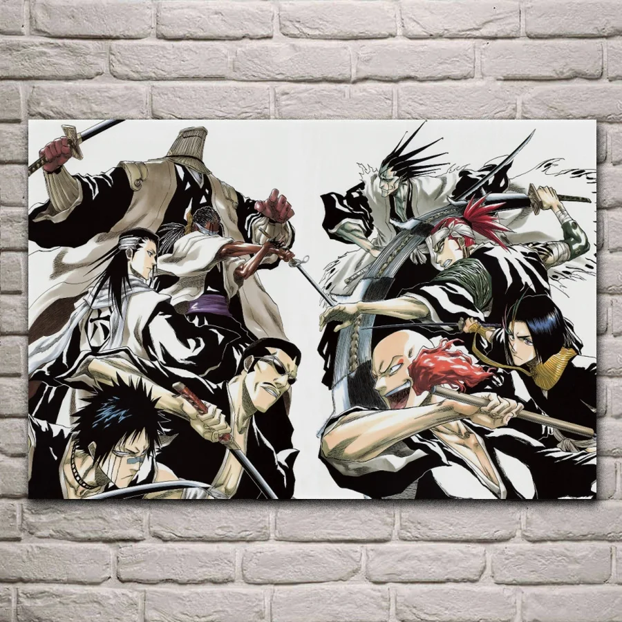 Anime Bleach guys fantasy living Room home art decor wood frame fabric