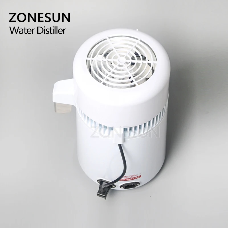 ZONESUN 4L дистиллятор воды из нержавеющей стали очиститель чистой воды очиститель воды дистиллятор фильтр очистка контейнер