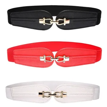 

HOT Elastic Cummerbunds white Women Dresses Gown Decorative Loose Girdle Fashion Simple Black wide cummerbund Women belts gfts