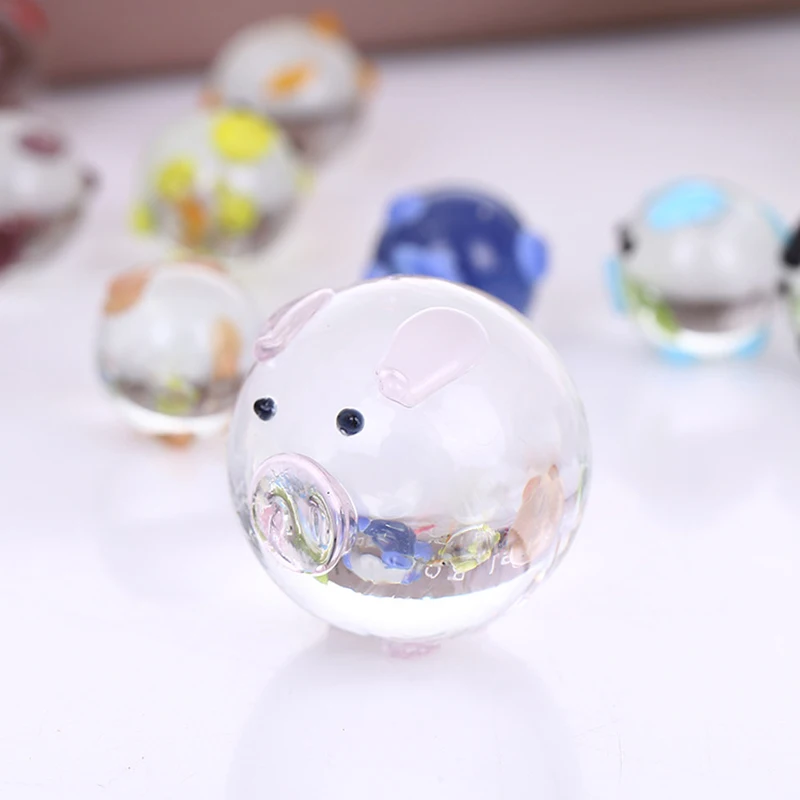 Flone Home Desk Accessories Animal Decoration Supplies Glass Small Pig Japan Style Crystal Crafts Pig Accessories Gift Box (3)