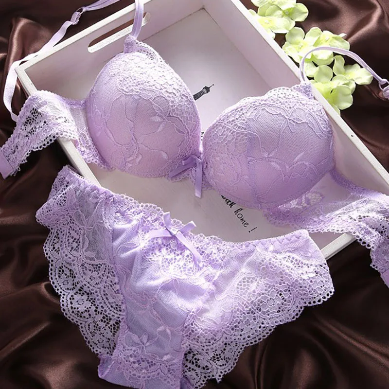 women lace sexy bra briefs set (10)