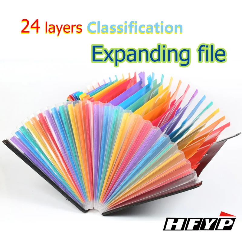 HFYP H-58 24 слой расширение файловый кошелек папки для документов сумка A4 бумага для органайзера держатель красочные оригинальность