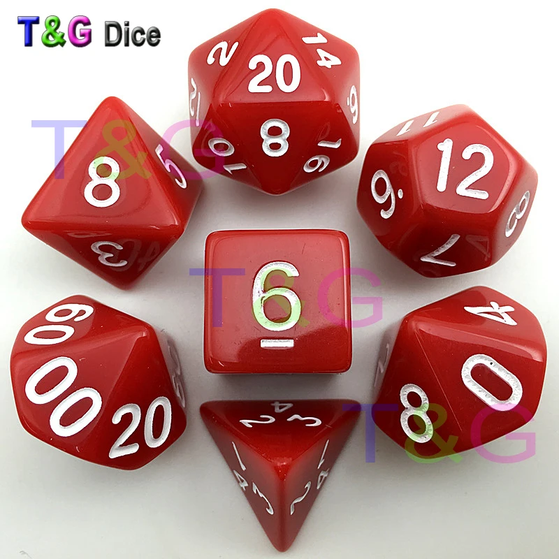 7 шт./лот высококачественные красные кости D4 6 8 10 10% 12 20|dice jewelry|dice bulkdice size |