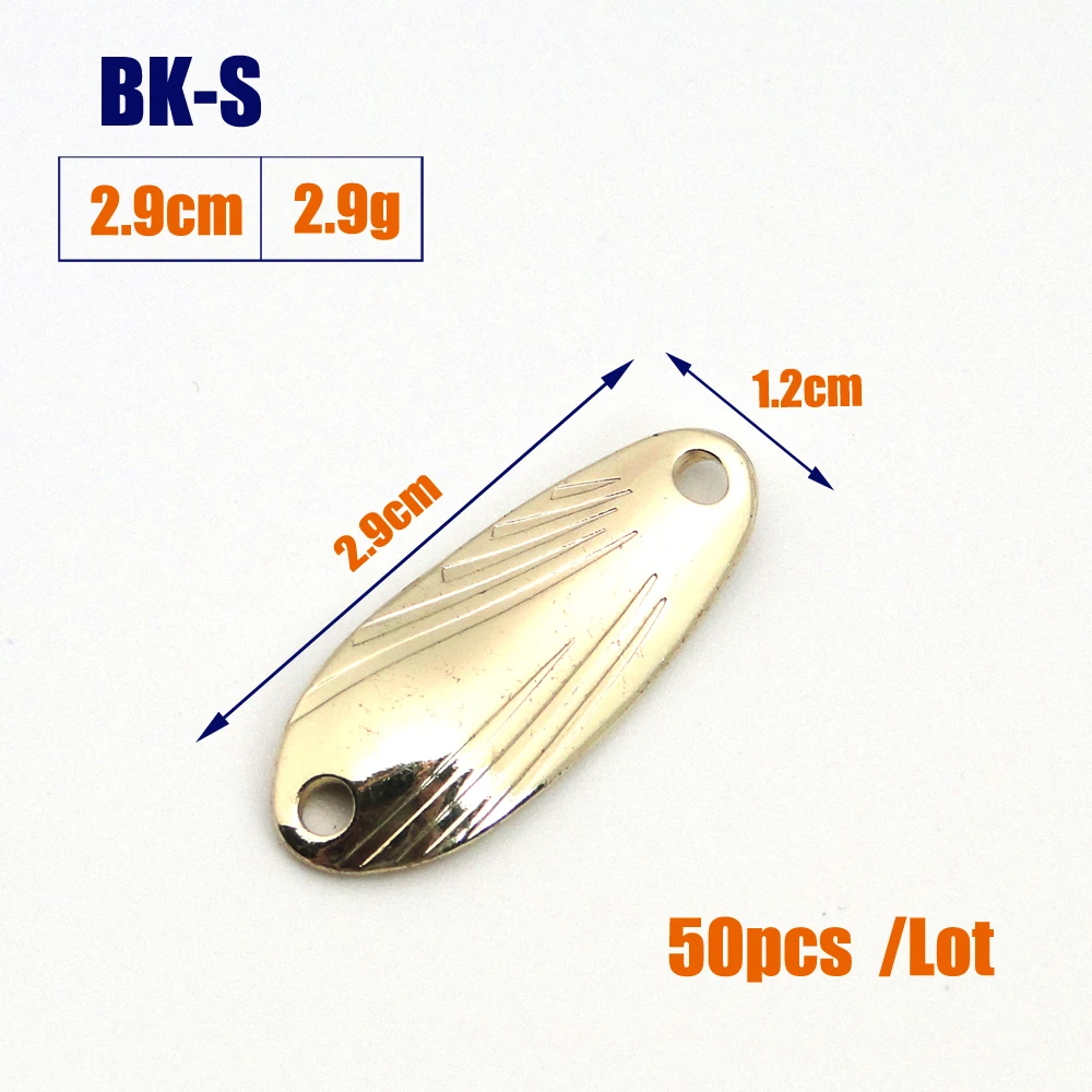 Tomic 50 шт. 2,9 г 4,8 г Неокрашенная приманка для рыбалки, микро литье, сделай сам, форель, щука, пустая металлическая ложка с золотым покрытием, твердая Спиннербейт - Цвет: 2.9g--50pcs
