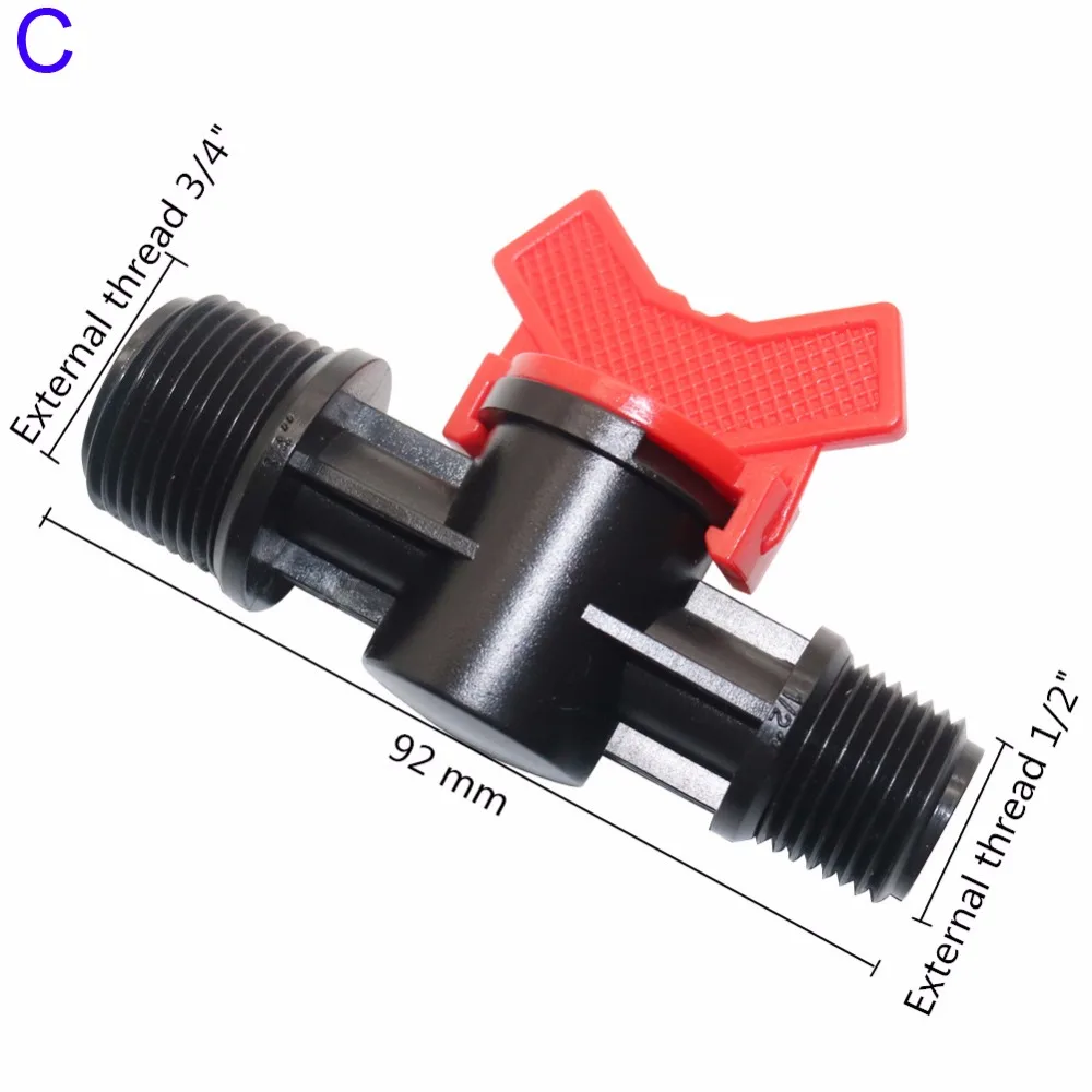 5 шт. пластмассовая муфта ирригационная труба переключатель шланга клапан 3 модели переключатели садовые поливочные принадлежности внешняя резьба