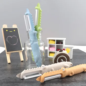 

Creative Crocodile Rotatable Squeegees 2 In 1 Multifunction Ceramics Blade Fruit Vegetable Peeler Cutter Planing Fish Scale Scra