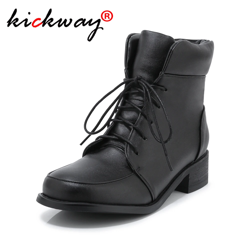 

Women Boots Plus Size 46 High Quality Lace Up Platform Winter Warm Motorcycle Boots Women Ankle Boots Women's Punk Ankle Boots