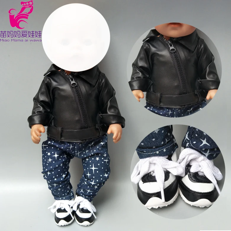 Кукольная куртка для см 43 см born Baby doll Одежда черный pu кожаная кукла пальто для см 40 см 38 см baby doll зимняя одежда Прямая доставка