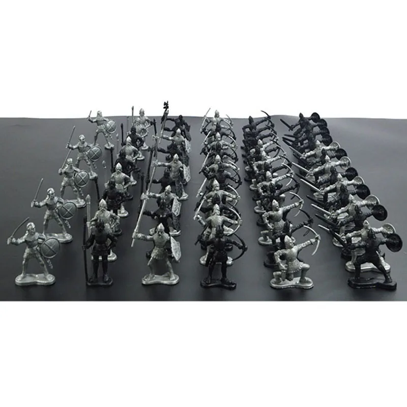 Action Figures 60pcs/set Medieval Military War Simulation Warriors Ancient Soldier static Model for Children Gifts