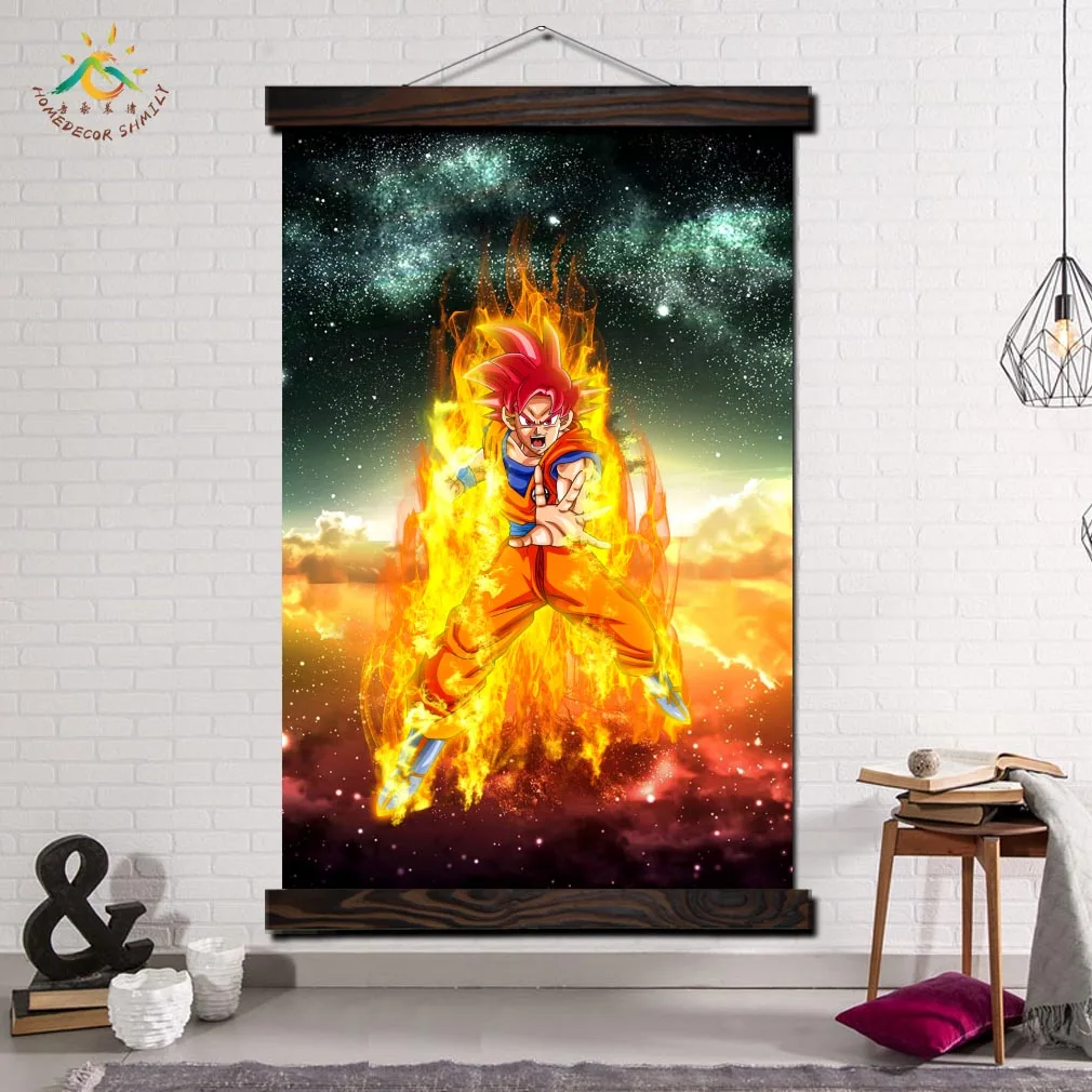 

Goku Dragon Ball Anime Modern Wall Art Print Pop Art Posters and Prints Scroll Canvas Painting Wall Pictures for Living Room