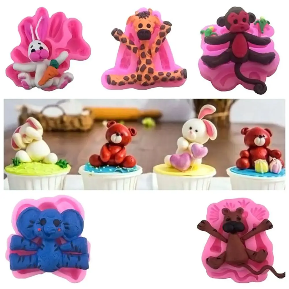

Sugarcraft Animal Elephant/Dog/Rabbit/silicone Mold Fondant Mold Cake Decorating Tools Chocolate Gumpaste Mold Clay Mould