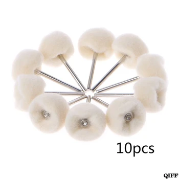 

10Pcs Dremel Accessories 1/8" Shank Wool Polishing Head Grinding Jewelry Metals Wheels Felt Brushes for Rotary Tool Accessories