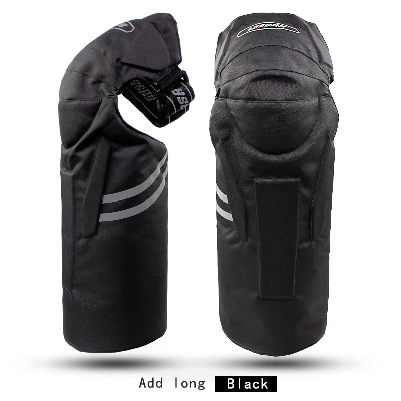 Наколенники для спорта на открытом воздухе защитный наколенник для велоспорта снаряжение MTB велосипед Мотоцикл Езда Колено защитные накладки - Цвет: black-Long section